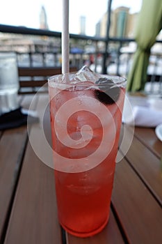 Vertical shot of an iced drink