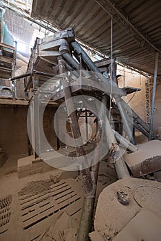 Vertical shot of the inside of an industrial workshop