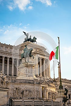 Vertical shot of the Istituto per la Storia del Risorgimento in Rome, Italy