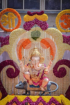 Vertical shot of The Kasba Ganapati statue