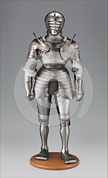 Vertical shot of knight armor isolated