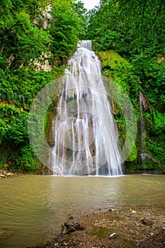Vertical shot of Lowe Waterfall in Golestan National Park, Iran