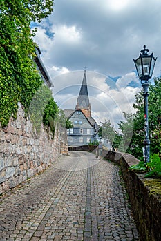 Vertical shot of the Marburg castle in Altstadt