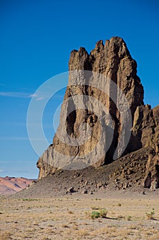 Vertical shot of the massive rocks in Monument Valley Navajo Tribal Park, Arizona, USA.