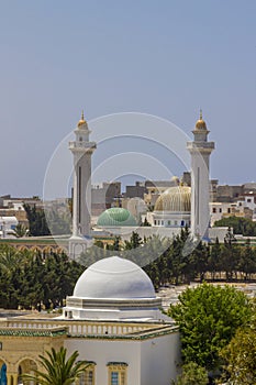 Vertical shot of the Mausoleum of Habib Bourguiba located in Monastir, Tunisia photo