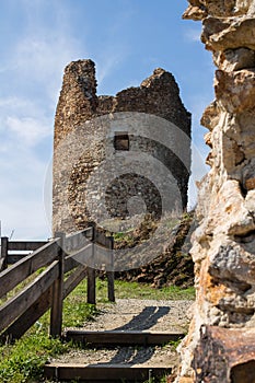 Vertical shot of the medieval Vrdnik fortress in Staza Do Kule, Vrdnik, Serbia