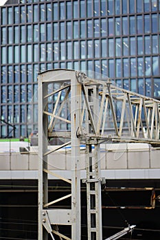 Vertical shot of a metal contraption