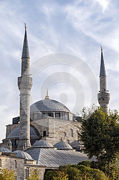 Vertical Shot Of Mihrimah Sultan Mosque, Uskudar, Istanbul, Turkey photo