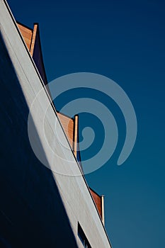 Vertical shot of modern architectural wall details