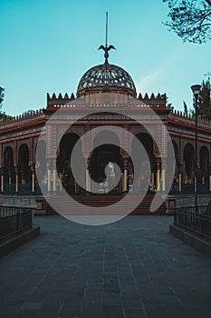 Vertical shot of Morisco Kiosk. Mexico City. photo