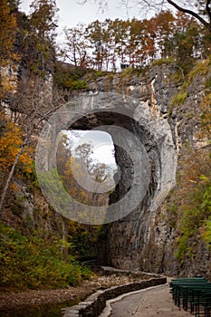 Vertical shot of Natural Bridge in Rockbridge County, Virginia, US photo