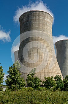 Vertical shot of a nuclear power plant in Mochovce, Slovakia