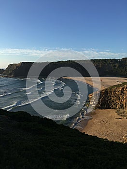 Vertical shot of Odeceixe Mar Beach in Portugal