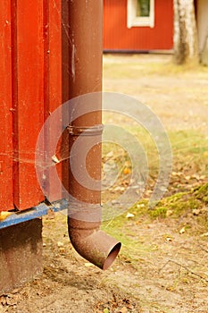 Vertical shot of an old downpipe