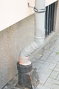 Vertical shot of an old downpipe