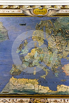 Vertical shot of an old world map texture