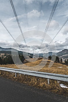 Vertical shot of an open field under the cloudy sky  in Slovakia