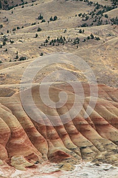 Vertical shot of the Painted Hills, John Day Fossil Beds National Monument