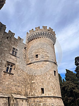 Vertical shot of the Palace of the Grand Master of the Knights of Rhodes