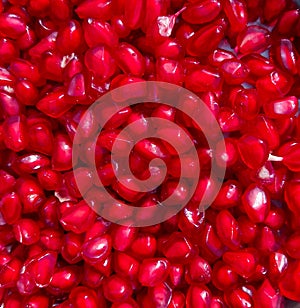 Vertical shot of pomegranate seeds