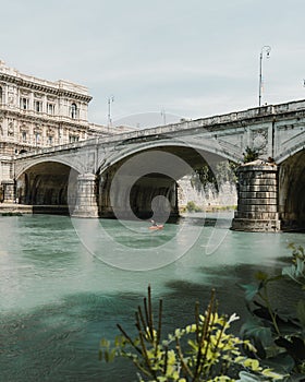 Vertical shot of the Ponte Umberto in Rome