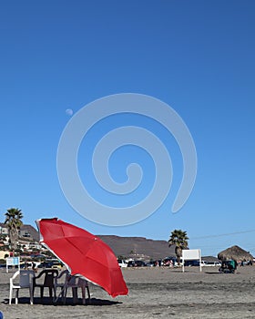 Vertical shot of public Baja California beach in Mexico