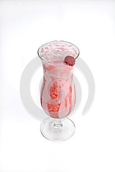 Vertical  shot of raspberry milkshake  - perfect for menu usage