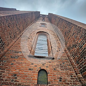 Vertical shot of the Roskilde Cathedral in Denmark