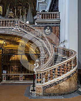 Vertical shot of Santa Maria della Sanita in Rione Sanita, Naples, Italy photo