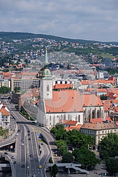 Vertical shot of the scenic Bratislava castle against a cityscape in Slovakia