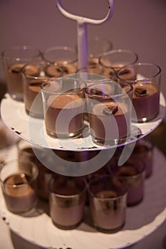 Vertical shot of a set of shok manje served on the plate