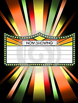 Vertical shot of a spreadsheet for tv programms with "now showing" written above