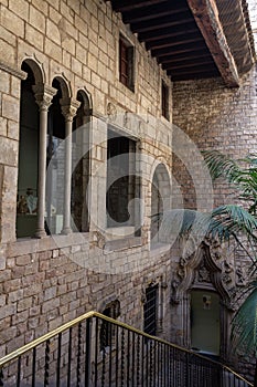 Vertical shot of the stone building of Picasso Museum in Barcelona, Spain