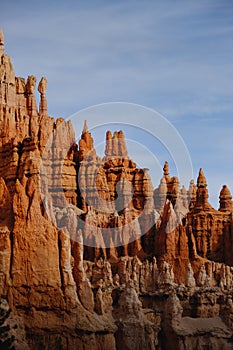 Vertical shot of the stone formation in Bryce Canyon National Park, Utah, USA