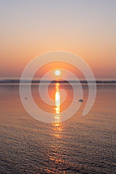 Vertical shot of the sunrise taken in the North East, UK, Tyneside photo