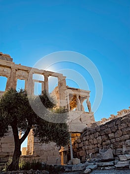 Vertical shot of the Temple of Athena Nike, Acropolis