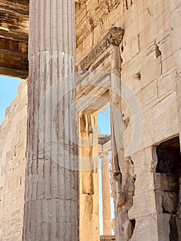 Vertical shot of the Temple of Athena Nike, Acropolis