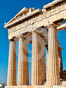 Vertical shot of the Temple of Athena Nike, Acropolis