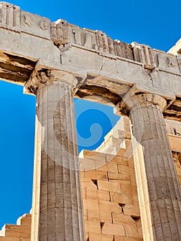 Vertical shot of the Temple of Athena Nike, Acropolis