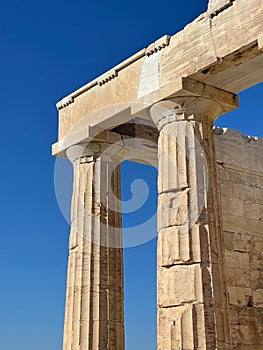 Vertical shot of the Temple of Athena Nike, Acropolis