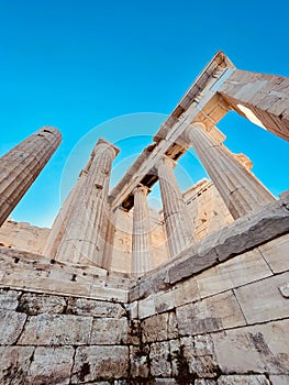 Vertical shot of the Temple of Athena Nike, Acropolis