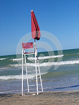 Vertical shot of the Torre Canne, a southeastern Italian coastal village