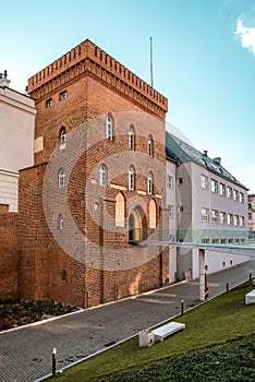 Vertical shot of the Upper Castle in Opole at the Copernicus Square, Poland