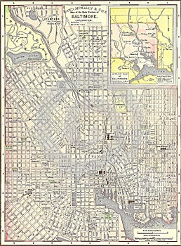 Vertical shot of the vintage 1891 map of Brooklyn