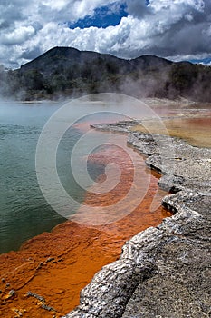 Vertical shot of the Waiotapu geothermal area at the southern end of the Okataina Volcanic Centre