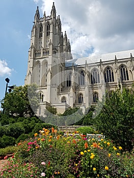 Vertical shot of the Washington National Cathedral, Washington, D.C., United States