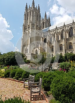 Vertical shot of the Washington National Cathedral, Washington, D.C., United States