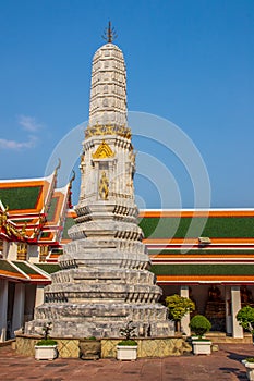 Vertical shot of the Wat Phra Chetuphon (Wat Pho) Buddhist temple Bangkok, Thailand