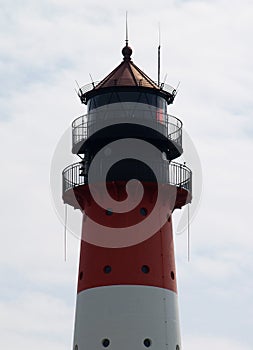 Vertical shot of Westerhever lighthouse in North Frisian Wadden Sea Pellworm Germany