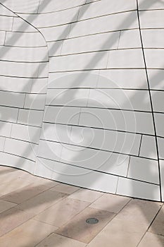 Vertical shot of white wall inside Louis Vuitton foundation building photo